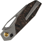 Kansept Knives QTRO Crossbar Lock Knife - Elmax Wharncliffe Blade Titanium Handle with Copper Foil Carbon Fiber Inlay by Kansept Knives