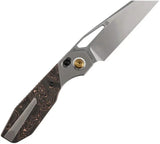 Kansept Knives QTRO Crossbar Lock Knife - Elmax Wharncliffe Blade Titanium Handle with Copper Foil Carbon Fiber Inlay by Kansept Knives