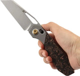 Kansept Knives QTRO Crossbar Lock Knife - Elmax Wharncliffe Blade Titanium Handle with Copper Foil Carbon Fiber Inlay by Kansept Knives