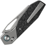 Kansept Knives QTRO Crossbar Lock Shred CF Elmax Wharncliffe Blade Titanium Handle With Shredded Carbon Fiber Inlay by Kansept Knives