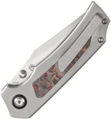 Kansept Knives Fermi Linerlock Mars Valley K1122A3 - CPM-20CV Recurve Blade, Gray Titanium Handle, Mars Valley CF Inlay by Kansept Knives