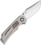 Kansept Knives Fermi Linerlock Mars Valley K1122A3 - CPM-20CV Recurve Blade, Gray Titanium Handle, Mars Valley CF Inlay by Kansept Knives
