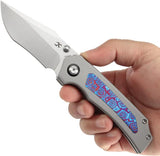 Kansept Knives Fermi Linerlock Timascus Edition - CPM-20CV Recurve Blade With Timascus Inlay by Kansept Knives