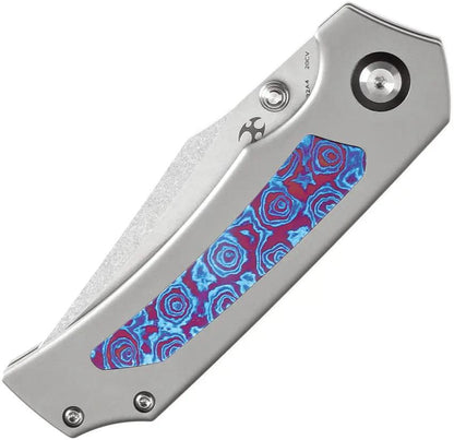 Kansept Knives Fermi Linerlock Timascus Edition - CPM-20CV Recurve Blade With Timascus Inlay by Kansept Knives