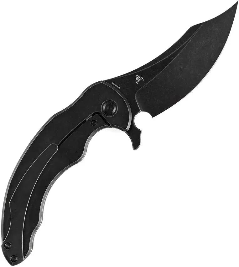 Kansept Knives Gilgamesh Framelock Copper CF K1128A4 - S35VN Trailing Point Blade Copper Foil Carbon Fiber Handle by Kansept Knives