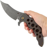 Kansept Knives Gilgamesh Framelock Brz K1128A5 - Damascus Blade With Bronze Anodized Titanium Handle by Kansept Knives