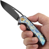 Kansept Knives Mini Kryo Framelock Lightning K2001A6 - CPM S35VN Blade, Lightning Anodized Titanium Handle by Kansept Knives