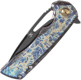 Kansept Knives Mini Kryo Framelock Lightning K2001A6 - CPM S35VN Blade, Lightning Anodized Titanium Handle by Kansept Knives