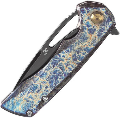 Kansept Knives Mini Kryo Framelock Lightning K2001A6 - CPM S35VN Blade, Lightning Anodized Titanium Handle by Kansept Knives