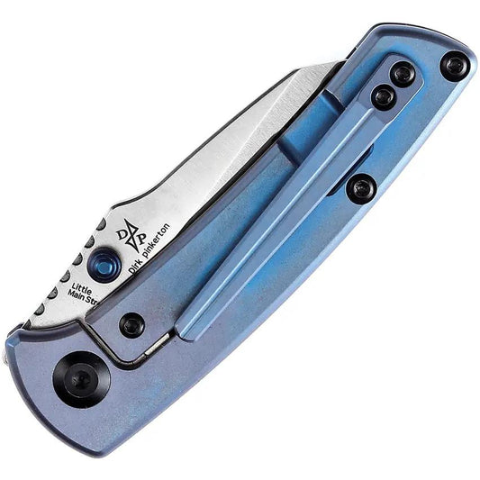 Kansept Knives Little Main Street K2015A3 S35VN Blade Blue Anodized Titanium Handle Pocket Clip by Kansept Knives