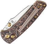 Kansept Knives Little Main Street Crossbar K2015V2 - S35VN Satin Blade With Copper Foil Carbon Fiber Handle by Kansept Knives
