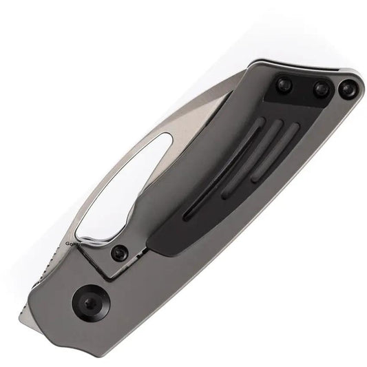 Kansept Knives Goblin Framelock - Satin S35VN Blade, Gray Titanium Handle, Thumb Pull, Pocket Clip by Kansept Knives