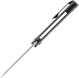Kansept Knives Foosa Slip Joint - Damascus Blade With Black White Carbon Fiber Handle And Extended Tang by Kansept Knives