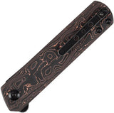 Kansept Knives Foosa Slip Joint Copper Foil Carbon Fiber Handle CPM S35VN Blade - Extended Tang Pocket Clip by Kansept Knives