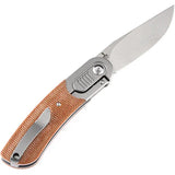 Kansept Knives Reverie Framelock S35VN Stonewashed Blade With Brown Micarta Handle And Titanium Bolsters by Kansept Knives