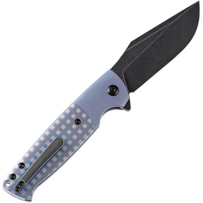 Kansept Knives Skikari SBL Button Lock K2027B2 - CPM S35VN Blade Blue Anodized Titanium Handle by Kansept Knives