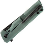 Kansept Knives Anomaly Framelock Green Orange Peel Titanium - S35VN Drop Point Blade With Extended Tang And Pocket Clip by Kansept Knives