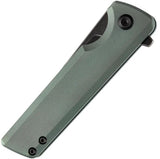 Kansept Knives Anomaly Framelock Green Orange Peel Titanium - S35VN Drop Point Blade With Extended Tang And Pocket Clip by Kansept Knives