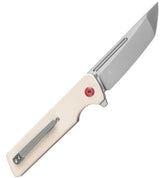 Kansept Knives Anomaly Linerlock Ivory K2038T5 Satin CPM S35VN Tanto Blade Ivory G10 Handle Extended Tang Pocket Clip by Kansept Knives