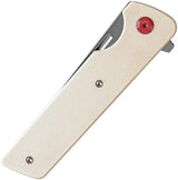 Kansept Knives Anomaly Linerlock Ivory K2038T5 Satin CPM S35VN Tanto Blade Ivory G10 Handle Extended Tang Pocket Clip by Kansept Knives