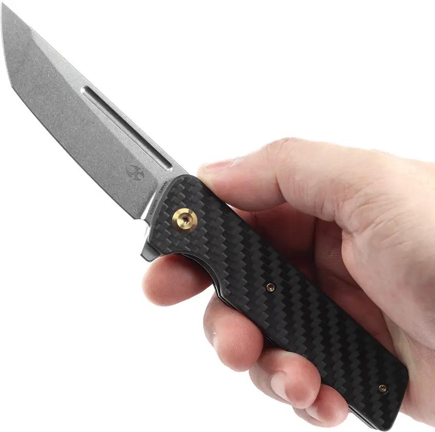 Kansept Knives Anomaly Linerlock Carbon Fiber G10 - CPM S35VN Tanto Blade With Extended Tang And Pocket Clip by Kansept Knives