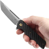 Kansept Knives Anomaly Linerlock Carbon Fiber G10 - CPM S35VN Tanto Blade With Extended Tang And Pocket Clip by Kansept Knives