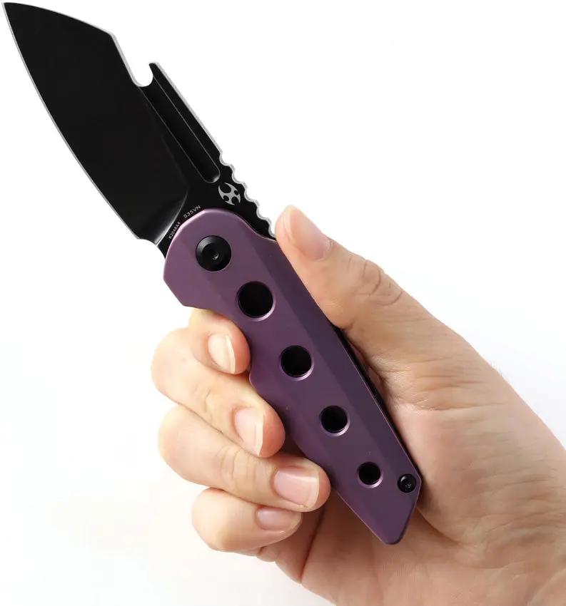 Kansept Knives Rafe Linerlock Purple Ti - S35VN Wharncliffe Blade With Extended Tang by Kansept Knives