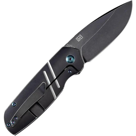 Kansept Knives Turaco Framelock - Black Stonewash CPM S35VN Blade, Titanium Handle, Extended Tang by Kansept Knives