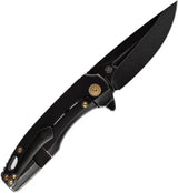 Kansept Knives Cassowary Framelock Titanium K2065A1 - S35VN Blade With Black Stonewash Finish Nebula Carbon Fiber Inlay by Kansept Knives