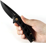 Kansept Knives Cassowary Framelock Titanium K2065A1 - S35VN Blade With Black Stonewash Finish Nebula Carbon Fiber Inlay by Kansept Knives