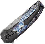 Kansept Knives Cassowary Framelock Lightning K2065B4 - Damascus Blade With Lightning Inlay And Titanium Handle by Kansept Knives