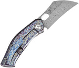 Kansept Knives Osprey Framelock Lightning - Damascus Wharncliffe Blade With Anodized Titanium Handle by Kansept Knives