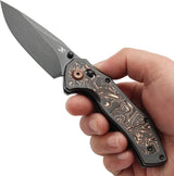 Kansept Knives Apollo Crossbar Lock Copper K2107V3 - Copper Foil Carbon Fiber Inlay And S35VN Blade by Kansept Knives