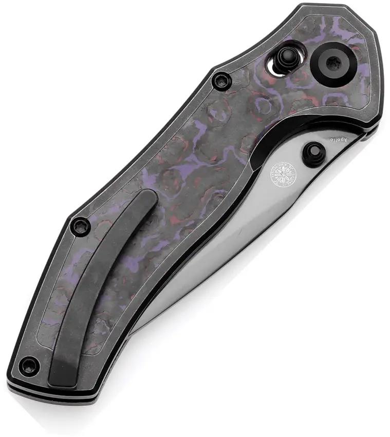 Kansept Knives Apollo Crossbar Lock Purple K2107V4 - S35VN Drop Point Blade With Purple Haze Carbon Fiber Inlay by Kansept Knives