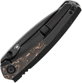Kansept Raven Framelock Copper CF - CPM-20CV Blade, BlackWash Finish, Titanium Handle With Copper Foil Inlay by Kansept Knives