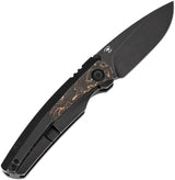 Kansept Raven Framelock Copper CF - CPM-20CV Blade, BlackWash Finish, Titanium Handle With Copper Foil Inlay by Kansept Knives
