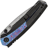 Kansept Knives Raven Framelock Timascus - Damascus Blade With Timascus Inlay And Blackwashed Titanium Handle by Kansept Knives