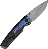 Kansept Knives Raven Framelock Timascus - Damascus Blade With Timascus Inlay And Blackwashed Titanium Handle by Kansept Knives