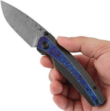 Kansept Knives Raven Framelock Timascus - Damascus Blade With Timascus Inlay And Blackwashed Titanium Handle by Kansept Knives