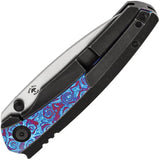 Kansept Knives Raven Framelock Timascus K2109A5 - Timascus Inlay on BlackWash Titanium Handle with CPM20CV Blade by Kansept Knives