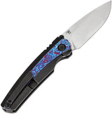 Kansept Knives Raven Framelock Timascus K2109A5 - Timascus Inlay on BlackWash Titanium Handle with CPM20CV Blade by Kansept Knives