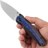 Kansept Knives Raven Framelock Timascus K2109A5 - Timascus Inlay on BlackWash Titanium Handle with CPM20CV Blade by Kansept Knives