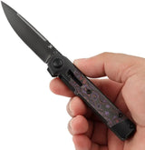 Kansept Knives Kitpu Framelock Purple Haze K2123A1 - Titanium Frame Lock With Fat Carbon Fiber Inlay And DLC Blade by Kansept Knives