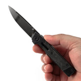 Kansept Knives Kitpu Framelock Shred CF K2123A4 - CPM 20CV Blade With Shredded Carbon Fiber Inlay by Kansept Knives