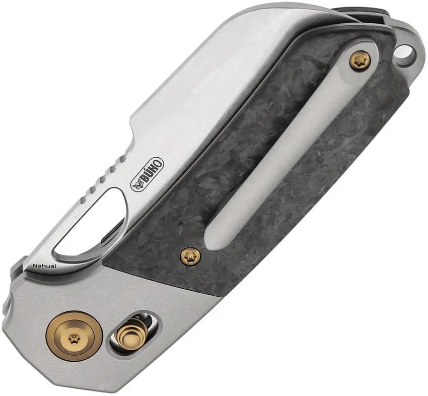 Kansept Knives Nahual Crossbar Lock Shred CF - MagnaCut Blade Shredded Carbon Fiber Handle by Kansept Knives