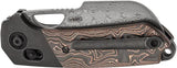 Kansept Knives Nahual Crossbar Lock Copper CF - Damascus Blade, Copper Foil Carbon Fiber Handle, Titanium Bolsters by Kansept Knives