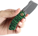 Kansept Knives Mini Korvid Linerlock Green K3030A12 - Damascus Blade With Watermelon Peel Handle by Kansept Knives