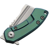 Kansept Knives Mini Korvid Linerlock K3030A7 - Green Anodized Titanium Handle With Satin S35VN Blade by Kansept Knives
