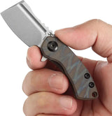 Kansept Knives Mini Korvid Framelock - Flame Anodized Titanium Handle With CPM S35VN Blade by Kansept Knives