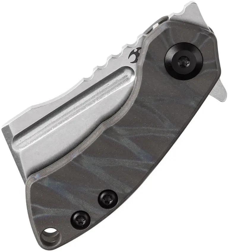 Kansept Knives Mini Korvid Framelock - Flame Anodized Titanium Handle With CPM S35VN Blade by Kansept Knives